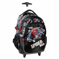 Mokyklinė kuprinė su ratukais berniukui, 1-3 klasė, Spider-Man, juoda
