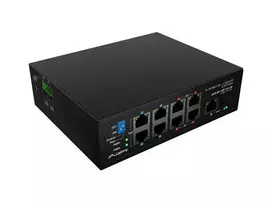 Lanberg komutatorius, lengvosios pramonės, POE, 4xBT, 4xAT, SFP+ETH, DIN, nevaldomas, „Fast Ethernet“