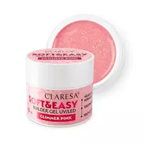 CLARESA_Soft&Easy Builder Gel UV/LED gelis nagų formavimui „Glimmer Pink“ 90 g