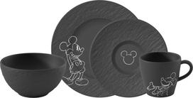 Villeroy & Boch Pusryčių rinkinys Manufacture Rock Mickey Mouse, juodas, 4 dalių