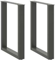 Valgomojo stalo kojos, U formos, 2 vnt., antracito spalvos, 60x(72-73) cm, plienas