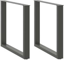 Valgomojo stalo kojos, 2 vnt., antracito spalvos, 80x(72-73) cm, plienas, U formos