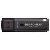 Kingston IronKey 256GB Locker Plus 50 G2, FIPS 197, AES-256, 256GB, USB Typ-A, 3.2 Gen 1 (3.1 Gen 1), 145MB/s, Kappe, Schwarz