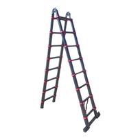 Kopėčios teleskopinės dvipusės aliuminės DRAUMET | 16 pakopų 90-500cm