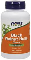 NOW Foods Black Walnut Hulls, 500mg - 100 kapsulių