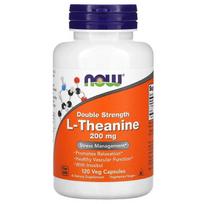 NOW Foods Double Strength L-Theanine, 200mg - 120 kapsulių