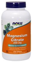 NOW Foods Magnesium Citrate, 200mg - 250 tablečių