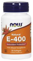 NOW Foods Vitamin E-400 - natūralus (Mixed Tocopherols) - 50 kapsulių