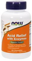 NOW Foods Acid Relief with Enzymes - 60 kramtomųjų tablečių