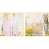 Spausdinti/su rankomis dažytais elementais paveikslai su rėmeliu/tapyba ant drobės 2 vnt. 41,5x41,5 cm New Age Yellow – Malerifabrikken