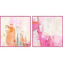 Spausdinti/su rankomis dažytais elementais paveikslai su rėmeliu/tapyba ant drobės 2 vnt. 41,5x41,5 cm New Age Pink – Malerifabrikken