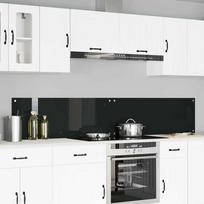 Virtuvės atbraila 2 pcs Juoda 110 x 40 cm grūdintas stiklas