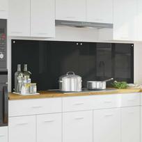 Virtuvės atbraila 2 pcs Juoda 90 x 60 cm grūdintas stiklas