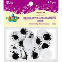 Dekoracija akytės 25mm 15vnt. su blakstienomis TITANUM