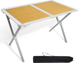 TIMBER RIDGE sulankstomas kempingo stalas, aliuminis, 110 × 70 cm, 4–6 asmenims