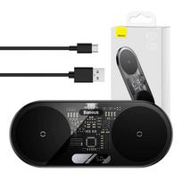 Dual Qi wireless charger Baseus Digital LED Display, 20W