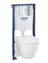 5 in 1 komplektas – WC su sėdyne EuroCeramic, rėmas Rapid SL, chromuota nuleidimo plokštė Arena, lai 102514SH00