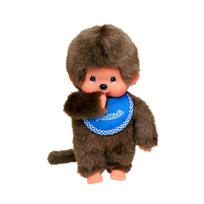 MONCHHICHI Klasikinė beždžionėlė su mėlynu seilinuku, 20 cm