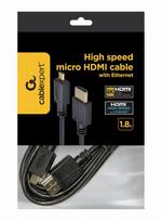 CABLE HDMI-MICRO HDMI 1.8M/V.2.0 BLK CC-HDMID-6 GEMBIRD  CC-HDMID-6 8716309072854