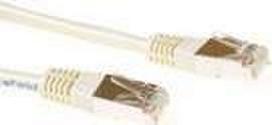 ACT Ivory 3 meter F/UTP CAT5E patch cable with RJ45 connectors. Cat5e f/utp ivory 3.00m (IB7203)