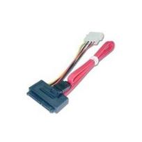 Lindy - SATA-Kabel - interne Stromversorgung, 4-polig, 7-poliges SATA - 22-poliges SATA - 50cm - Rot (33365)