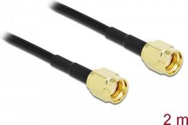 DeLOCK - Antennenkabel - RP-SMA (S) bis RP-SMA (S) - 2 m - Koax - Schwarz