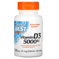 Doctor's Best Vitamin D3 125 mcg 5000 iu 180 softgels