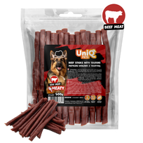 Uniq Pets jautienos lazdelės skanėstai su taurinu 500g