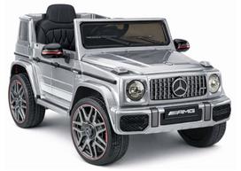 Mercedes AMG G 63 – elektrinis vaikiškas sidabrinis automobilis