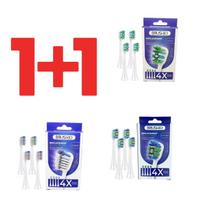1+1 „BRUSHIO“ keičiamie antgaliai, suderinami su „Philips Sonicare“ dantų šepetėliais (įvairių tipų)