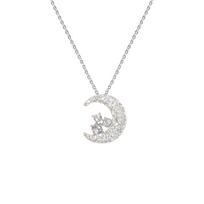 Swarovski žvaigždės ir mėnulio pakabukas Karoliai moterims Sidabriniai 1181093 Box+Shopping Bag