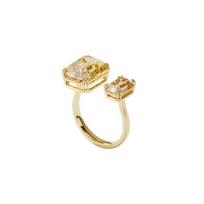 Swarovski Millenia kokteilinis kvadratinio pjaustymo krištolo žiedas moterims, auksiniai žiedai 5600916 52