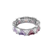 Swarovski Matrix trapecijos formos imituoto krištolo 925 sidabro žiedas moterims 5608531 58