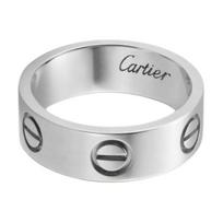 Cartier Meilės serijos Klasikinis sraigtinis žiedas 5,5 mm pločio 18K auksas Unisex žiedai Baltas auksas B4084700 Box,57,Warranty Not Included