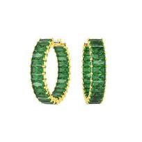 Swarovski Matrix Didelio stačiakampio formos paauksuoti auskarai Moteriški auskarai Žali 5658651 Box (Random Color)