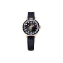 Swarovski Laikrodis Kvarcinis Mechanizmas Krokodilo Odos Dirželis Juodas Ciferblatas Atsparus Vandeniui Iki 50 Metrų Moteriški laikrodžiai 5650033 Black Dial