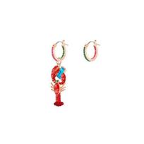 Swarovski Vandenyno Vėžys Asimetriški Raudoni Vėžiai Auskarai Kabiukai Moteriški auskarai daugiaspalviai 5452555 Multicolor,F