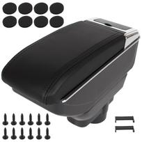 Opel Corsa D 06-14 armrest with storage compartment BLACK ECO LEATHER + installation kit