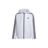 Adidas Solid Color Three-Stripe Print Logo Zip Hoodie Jacket Men Outerwear White IB0382 XXL