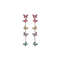 Swarovski Lilia ilgi drugelio formos auskarai su auskarais, saldūs, elegantiški, nišinio dizaino, imitaciniai krištolo moteriški auskarai, spalvingi 5378693 Box (Random Color)
