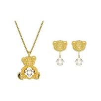 Swarovski meškiuko auskarų komplektas su krištolo kubinio cirkonio vėriniu, moterims 5643798 Box (Random Color)