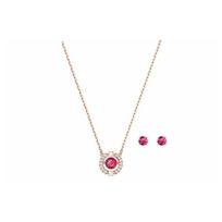 Swarovski Sparkling Dance Apvalus rinkinys Krištoliniai auskarai vėrimui Karoliai Moteriški papuošalai Rožinio aukso Raudonas 5480494 Box (Random Color)