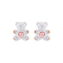 Swarovski kristaliniai meškiuko auskarai Moteriški auskarai Balti 5447445 Box (Random Color)