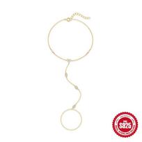 Meier 925 prabaus sidabro deimantinis Velnio akies apyrankė, grandinėlė žiedui, individualizuota grandinėlė žiedui 925 sterling silver auksas