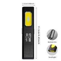 Mini Nešiojamas Įkraunamas LED Žibintuvėlis Vandeniui Atsparus Lauko Darbo Kišeninis Žibintuvėlis su Magnetu Gale Kompaktiškas LED Žibintuvėlis 1PC juoda
