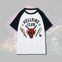 Stranger Things serialo prekių medvilninis marškinėlis su gobtuvu white2-XXXL juoda/balta