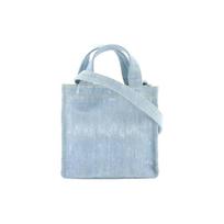 Acne Studios Solid Color Minimalist Letter Print Logo Cotton Shoulder Crossbody Tote Bag Women bags Light-Blue C10169-228 Basic Set (Bag+Tag)