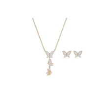Swarovski Lilia drugelio karoliai ir auskarų rinkinys moterims, rožinio aukso spalvos 5382365 Box+Shopping Bag (Random Color)