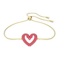 Swarovski Una Širdelės formos auksinio atspalvio kristalų apyrankė Moteriška apyrankė 5634724 Box (Random Color)