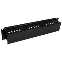 StarTech.com Horizontal 2U Server Rack Finger Duct with Cover - 19 Network Rack Wire Duct Raceway Panel - Slotted Wire Duct